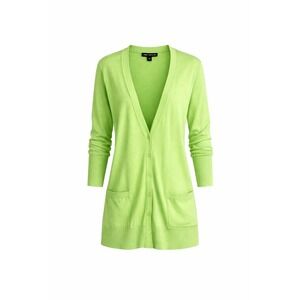 Gap Womens Lime Green V-Neck Longline Button Front Cardigan Sweater Size S